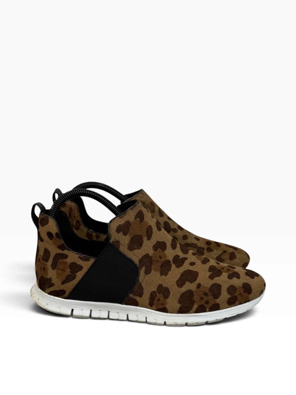 COLE HAAN ZeroGrand OCELOT Print Slip-On Sneaker Ankle Booties Hair Calf Sz 8